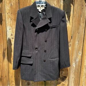 Vintage Larry Levine Striped Charcoal Suit Jacket